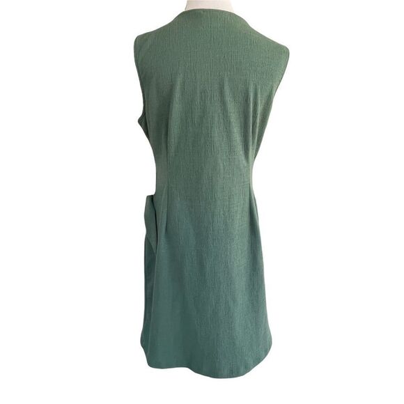 Cynthia Rowley Green Cotton Sleeveless Faux Wrap Dress M NWT - Picture 2 of 7